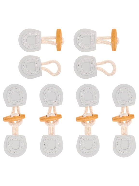6Pairs Decorative Coat Buckles Light Grey Wood Material Perfect for Clothing and Dress Accessories