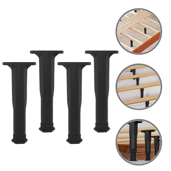 ELAYARD 6Pcs Adjustable Height Bed Support Legs Black PP T Shaped Support For Adults Bedroom Setup