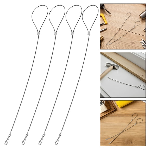 ELAYARD 6Pcs Stainless Steel Gate Latch Pull Cord for Backyard Garden Barn Farm Gates Safety Design