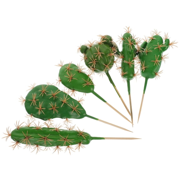 ELAYARD 6Pcs Realistic Green Simulated Cactus Adornments Faux Plant Decoration for Indoor