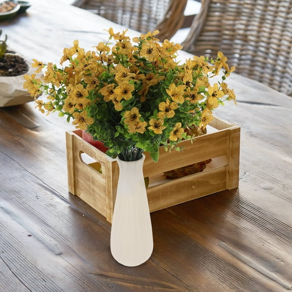 ELAYARD 6Pcs Yellow Artificial Flowers Fake Plants for Rustic Farmhouse Decor and Celebration