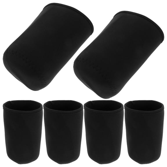 ELAYARD Blackout Wide Mouth Jar Cover Sleeves, Black Cloth Caps for Jars, 6-Pack Container Lid Covers