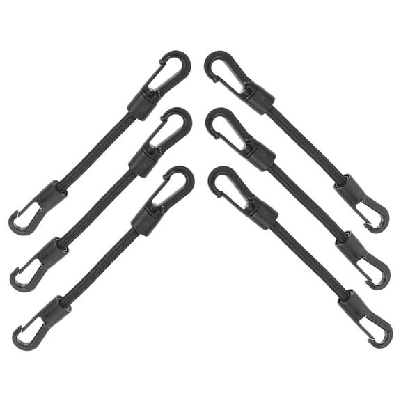 ELAYARD 6Pcs Elastic Buckle Strap Portable Tie Down Strap for Daily Use Black Outdoor Supply