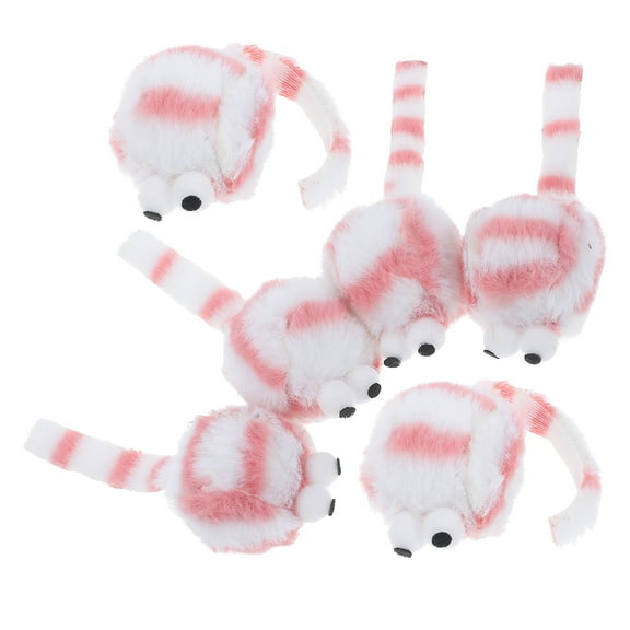 ELAYARD 6Pcs Cat Biting Toys Realistic Mouse Shape Plush Material for Indoor Playtime Catnip Filled
