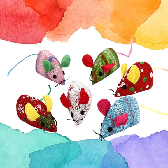 ELAYARD 6Pcs Cat Toys Kitten Cloth Assorted Color Funny Pet Toy for Indoor Playtime