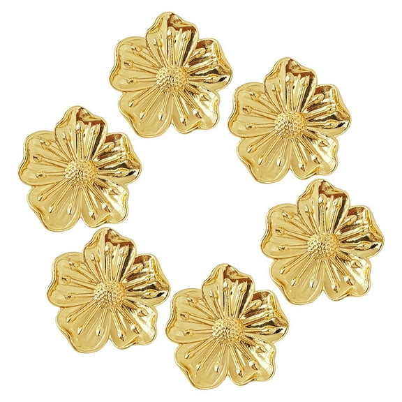 ELAYARD Flower Cabinet Handle Brass Golden 6-Pcs Vintage Dresser Knobs