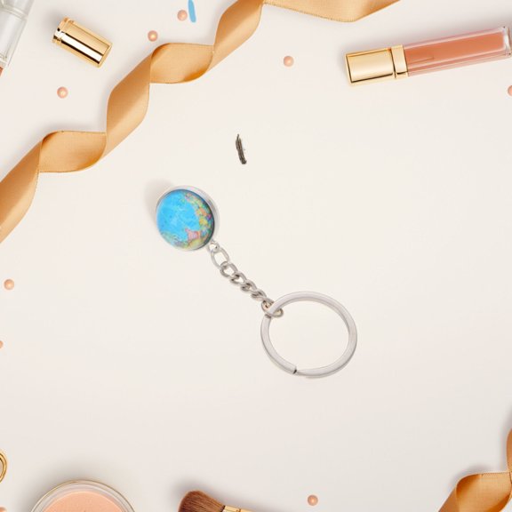 ELAYARD Set of 6 Globe Keychain Charms with Multi-Colored Glass, Stylish Design for Kids' Classroom Decorations