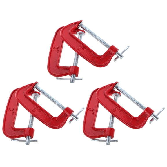 ELAYARD 6Pcs Heavy Duty Red G Clamps Metal Construction for Woodworking Welding and Assembly Projects