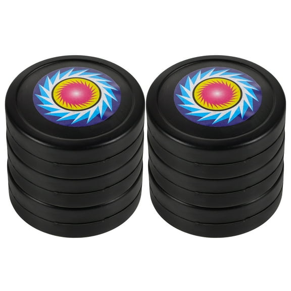 ELAYARD 6Pcs Plastic Hockey Pucks Black for Versatile Home Use and Training Sessions