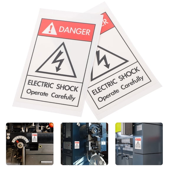ELAYARD 6Pcs Warning Signs Caution Stickers Strong Adhesive Safety Keep Clear Signs for Workplaces