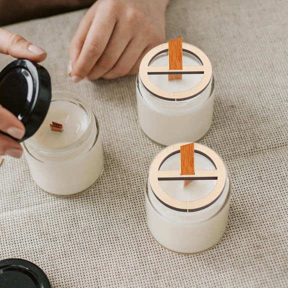 ELAYARD 6Pcs Khaki Wooden Wick Holders Universal Stabilizer Tool for Container Candle Making
