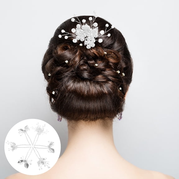 ELAYARD Rhinestone Hair Accessories Silver 6Pcs