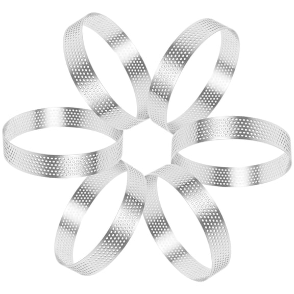 ELAYARD 6Pcs Metal Mousse Circle Baking Tool for Cake Decorating and Tart Shaping