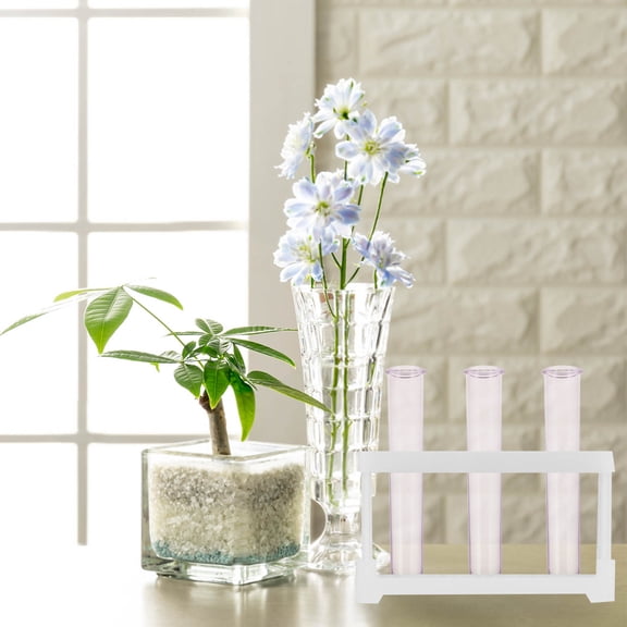 ELAYARD 6Pcs Modern Purple Test Tube Flower Vase Holder for Indoor Plant Display