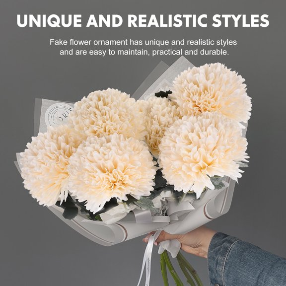 ELAYARD 6Pcs Realistic White Artificial Dandelions for Wedding Layout Fine Workmanship Decor