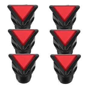 ELAYARD 6-Pack Red Triangle Illuminated Momentary Push Buttons with Self-Reset for and Video Game Controls