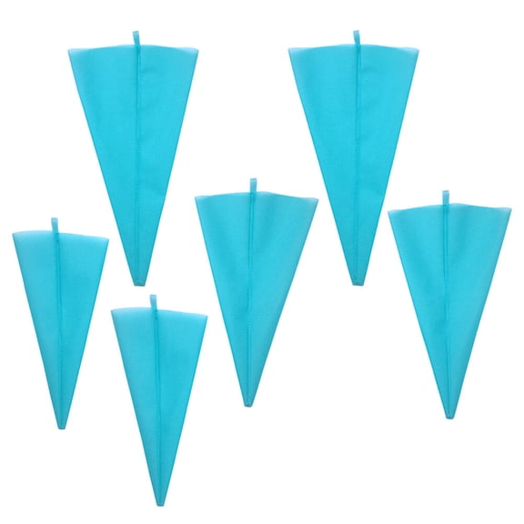 ELAYARD 6Pcs Reusable Silicone Pastry Bags Blue Cake Decorating Bags Compatible with Decorating Tips