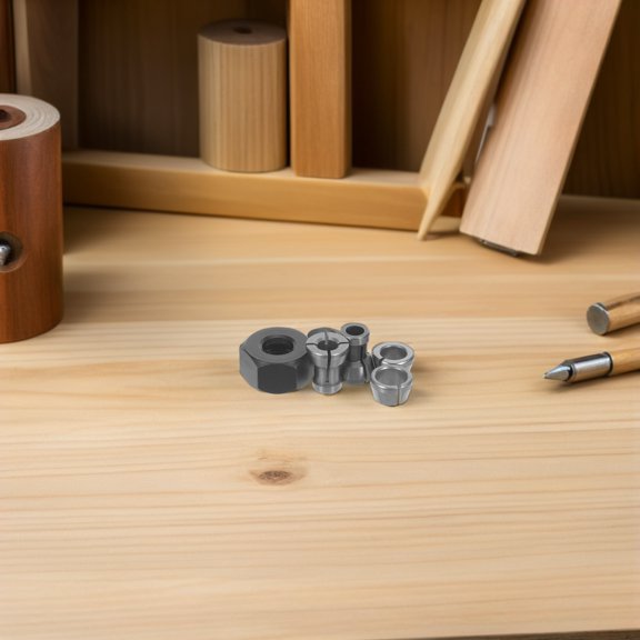 ELAYARD 6Pcs Router Collet Chuck Set Steel for Wood Router with M17x1 Nut and Versatile Usage Features