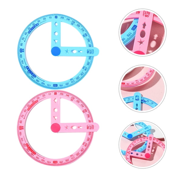ELAYARD 6Pcs Plastic Protractor Ruler Transparent Drawing Ruler for Engineers and Architects