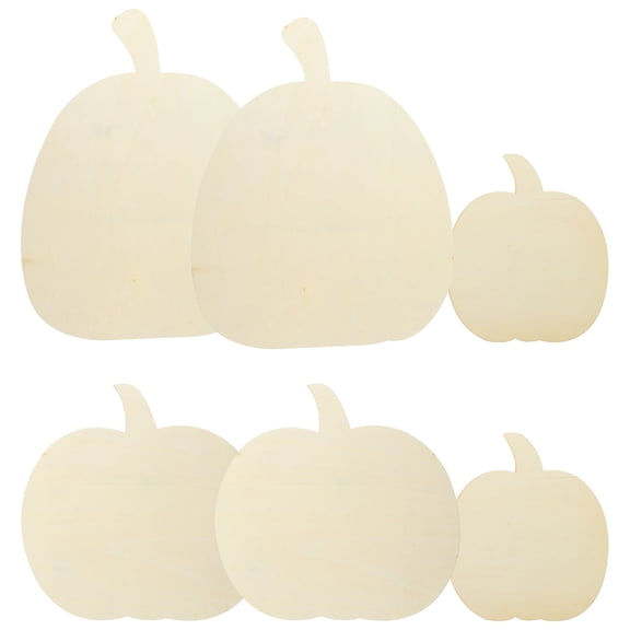 ELAYARD 6Pcs Unfinished Wood Pumpkin Cutouts with Smooth Edges for Autumn Craft Projects
