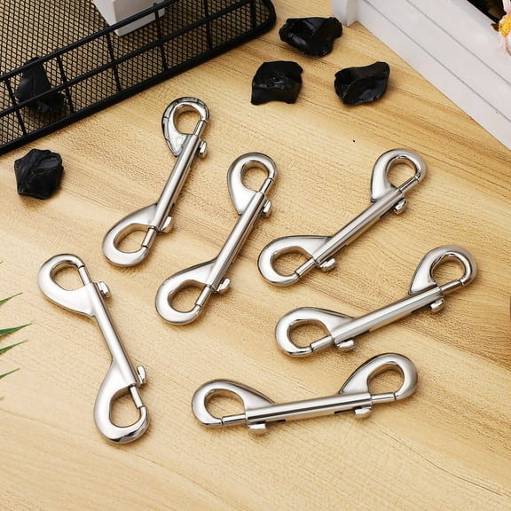 ELAYARD 6Pcs Double End Bolt Snap Hooks Zinc Alloy Metal Clasp for Securing Dog Collar Hardware and Tents