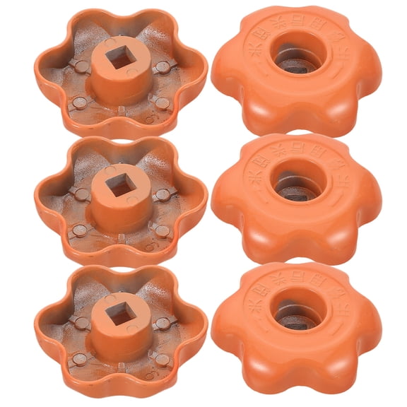 ELAYARD Universal Replacement Control Knobs Set, 6 Orange Iron Appliance and Electronics Knobs