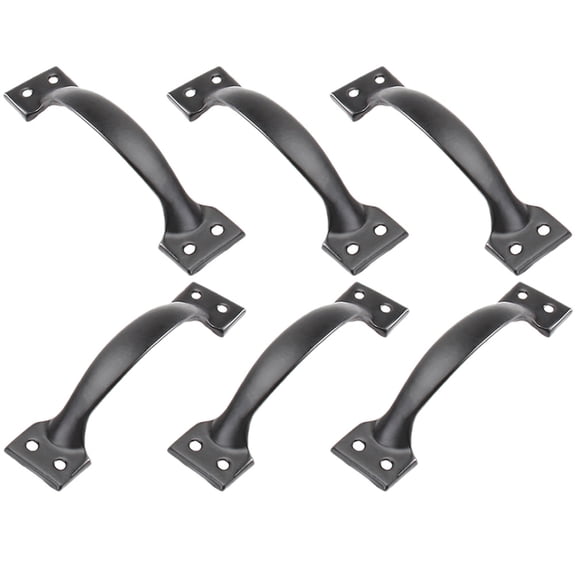 ELAYARD 6Pcs Vintage Style Iron Drawer Pull Handle Smooth Black Furniture Accessory