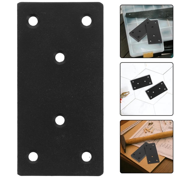 ELAYARD Stainless Steel Flat Brackets, Black, for Furniture, Durable and Stylish, Easy to Install, 6Sets