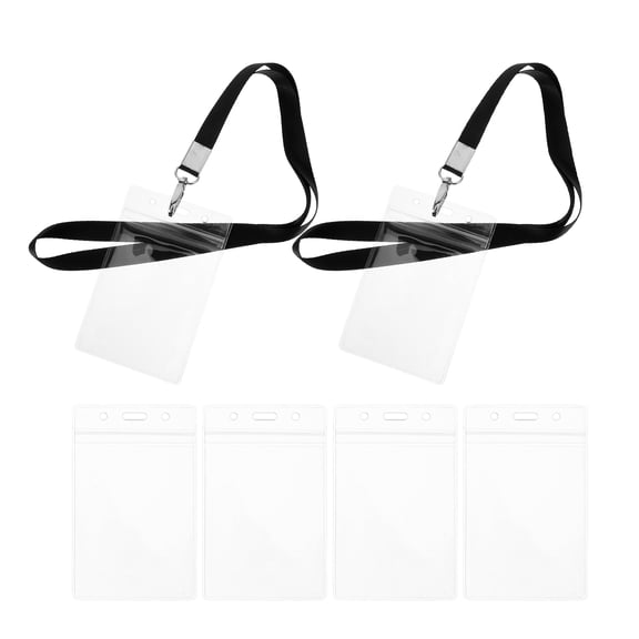 ELAYARD 6Pcs Metal Boarding Pass Holder Black Name Badge Luggage Label Cover