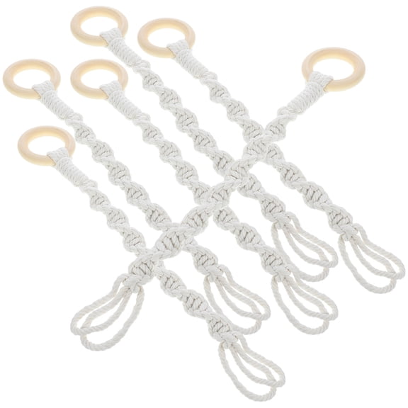 ELAYARD 6-Pack White Macrame Plant Hangers, Indoor Rope Holders for Hanging Plants, Stylish Home Decor and Garden Display
