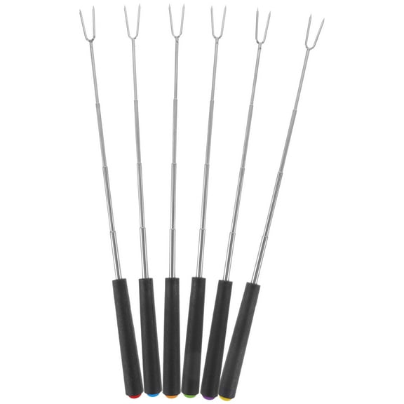 ELAYARD Set of 6 Stainless Steel BBQ Forks U-Shaped and Grilling Tools for Barbecue
