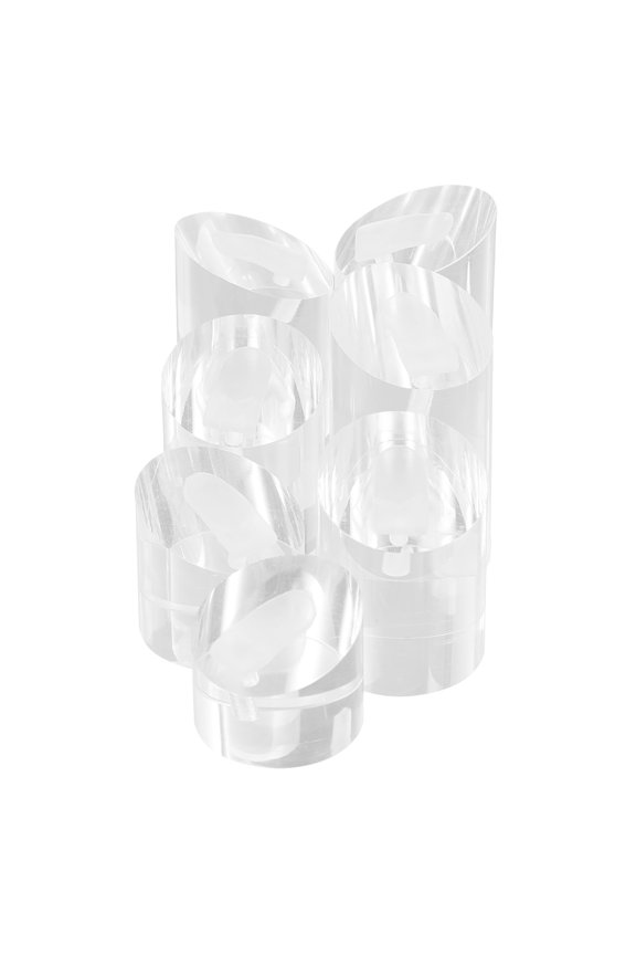 7Pcs Acrylic Ring Storage Stands with Stable Clip Design for Secure Placement