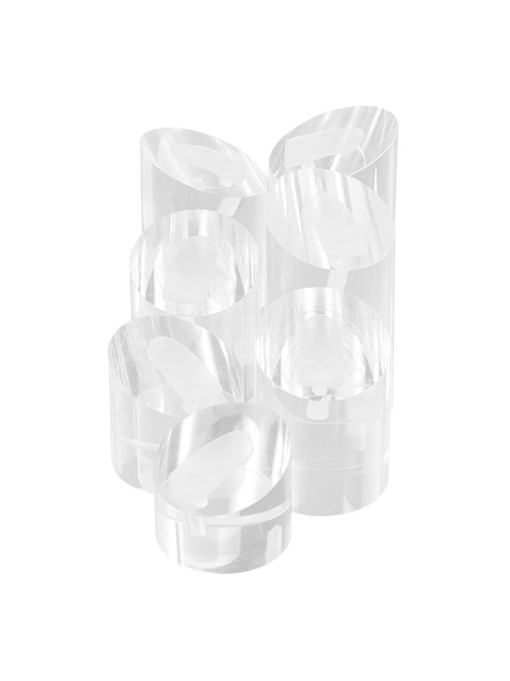 7Pcs Acrylic Ring Storage Stands with Stable Clip Design for Secure Placement