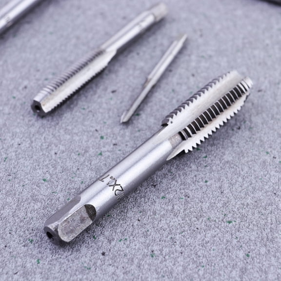 ELAYARD 7 Pcs Straight Fluted Thread Screw Taps Plug Drill Set Metalworking Hand Tools Kit Tap Die Milling Spiral Hole Cutter ( )