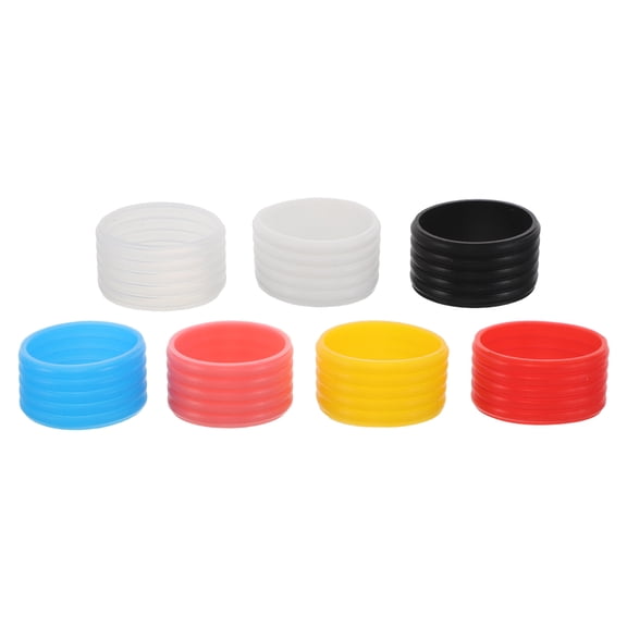 ELAYARD 7Pcs Reusable Silicone Racket Grip Rings for Tennis Badminton Secure Non Skid Stylish Accessory