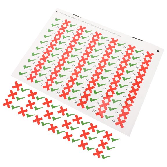 ELAYARD 80pcs Green Red Check Mark PVC Symbol Stickers for Inventory