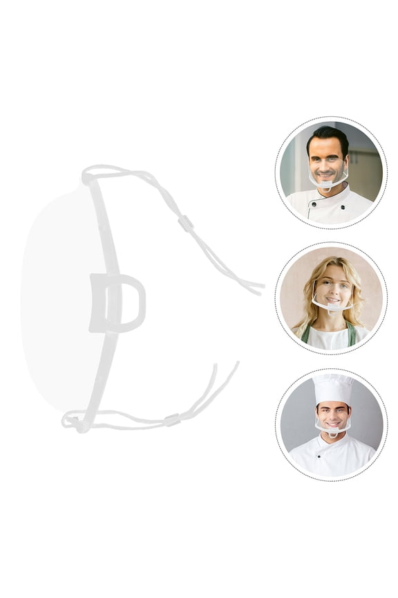 8PCS Face Guards Transparent Face Mask PET Plastic Clear for Restaurants and Catering Food Protection