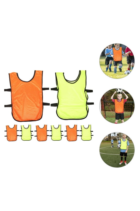 8Pcs Assorted Color Polyester Soccer Vests Breathable Quick Drying Sports Pinnies for Men