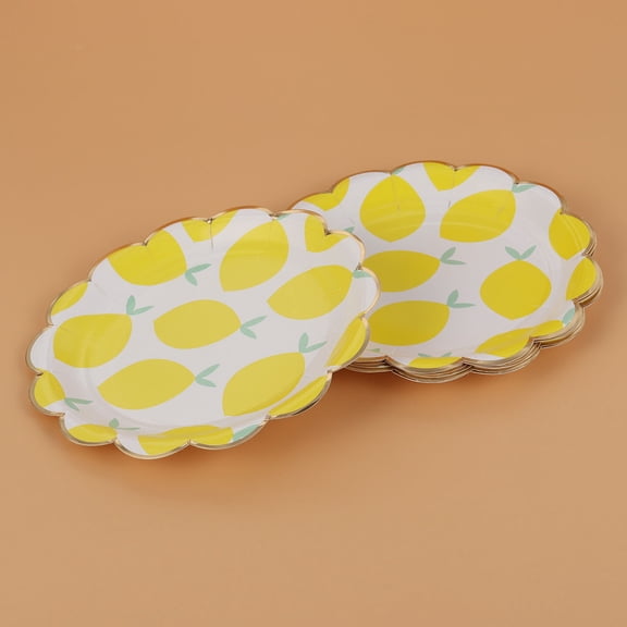 ELAYARD Disposable Paper Plates with Yellow , Fruit Party Supplies for Wedding, Picnic, and Tableware