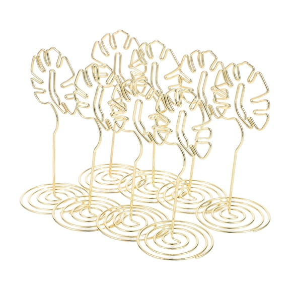 ELAYARD 8Pcs Elegant Table Decor Card Holder Metal Golden Desktop Accessories
