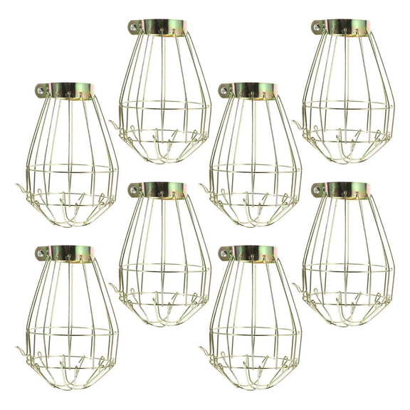 ELAYARD 8Pcs Industrial Vintage Metal Bulb Guard Light Cage for Pendant Lamps and Light Fixtures