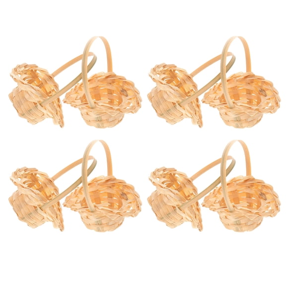 ELAYARD 8Pcs Bamboo Decorative Baskets Light Brown Home Decoration Women