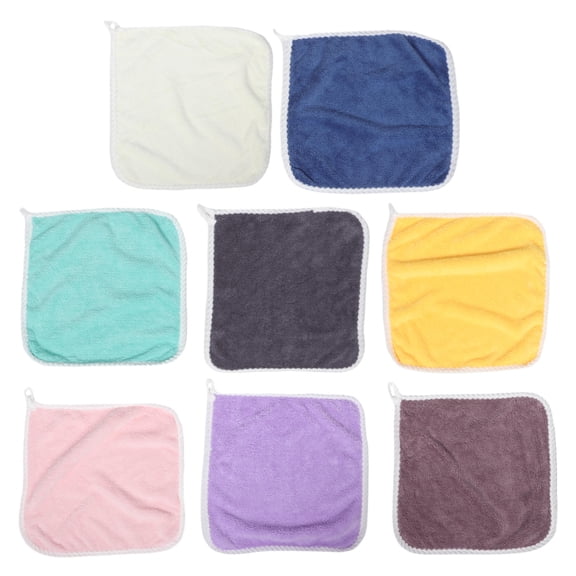 ELAYARD 8Pcs Hanging Hand Towels Made of Flannel Soft Absorbent Washcloths for Bathroom