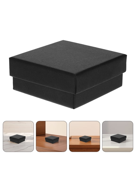 8Pcs Sponge Filled Black Paperboard Jewelry Storage Boxes Elegant Packaging Case for Pendants Bracelets