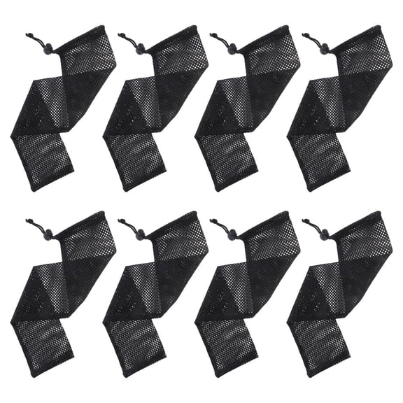 ELAYARD 8Pcs Black Polyester Finch Feeder Bags Drawstring Hanging Mesh Bags for Outdoor Use