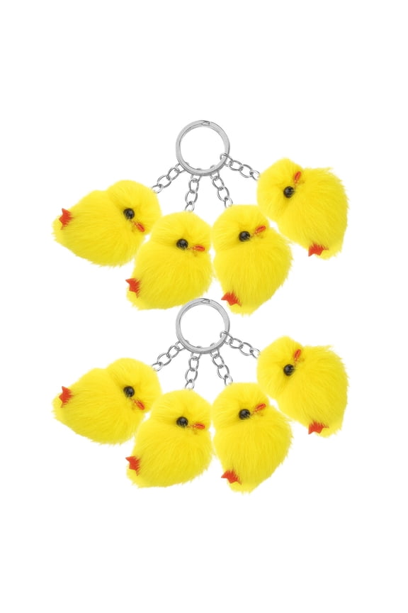 Mini Chick Keychain 8pcs Soft Plush Charms for Women and Kids Purse Bag Accessories 4.32.41.4in
