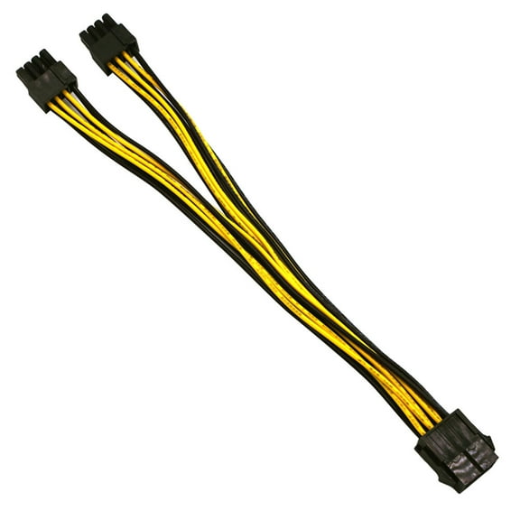 ELAYARD Cable for Graphics Card Black Dual Port Power Extension for Pc Mining GPU