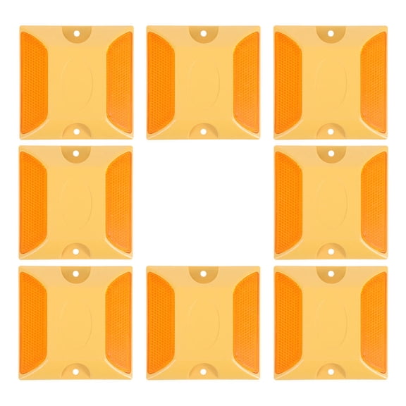 ELAYARD 8Pcs Yellow Pavement Reflectors for Driveways Sidewalks with Raised Design for High Visibility