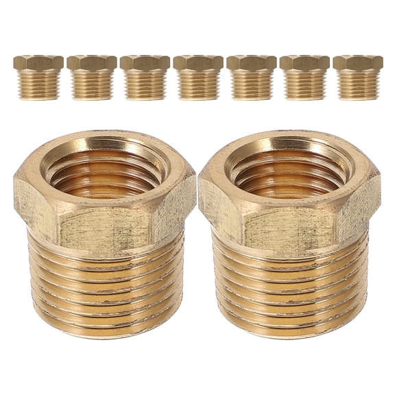 ELAYARD Threaded Brass Adapter Golden Npt Male to Female for Water Pipe