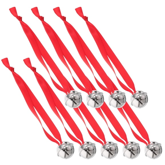 ELAYARD Set of 9 Festive Plated Christmas Bells with Iron and Ribbon, Beautiful Holiday Tree Ornaments